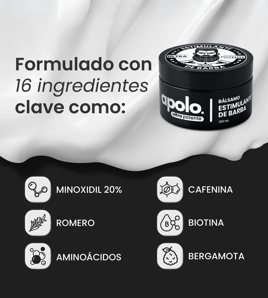 APOLO BALSAMO ESTIMULANTE DE BARBA + MASCARILLA FACIAL GRATIS APROVECHA LAS OFERTAS