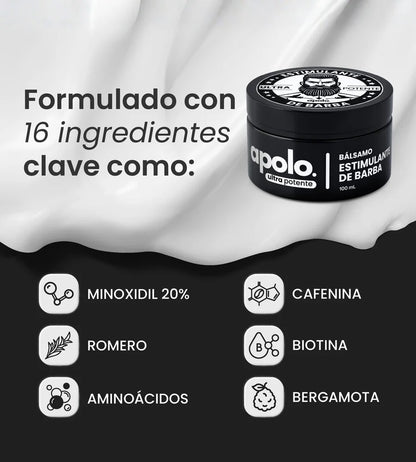 APOLO BALSAMO ESTIMULANTE DE BARBA + MASCARILLA FACIAL GRATIS  APROVECHA LAS OFERTAS