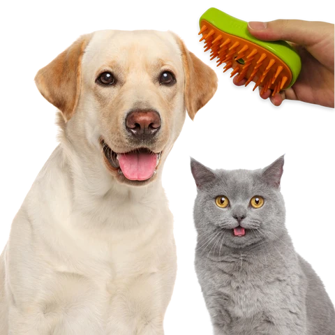Cepillo Vaporizador 3 en 1 Para Mascotas