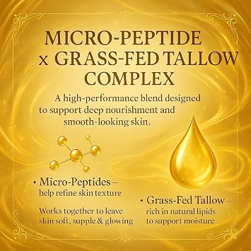 Golden Micro-Peptide Tallow Serum - Suave esencia facial de retinol y niacinamida para una piel más suaveda y revitalizada - Suero nutritivo a base de lípidos -